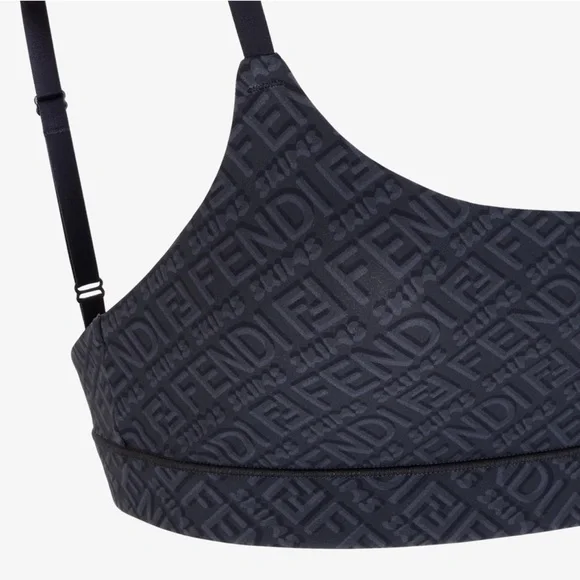Fendi x Skims Scoop Bralette Black & Brown Duo (2-pack) 2X XXL Monogram Logo New - Picture 6 of 12
